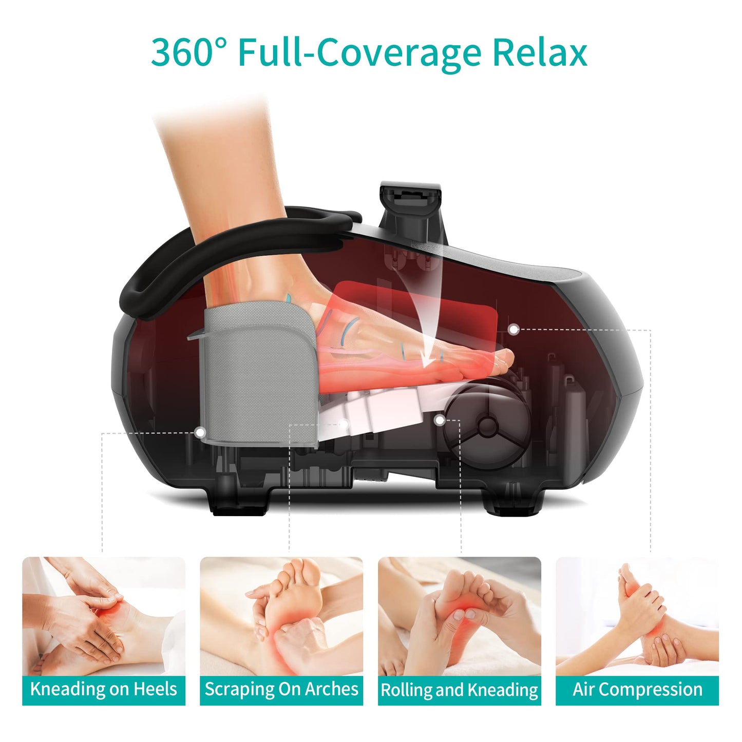 Nekteck Foot Massager Machine with Heat Shiatsu Deep Kneading DEMO