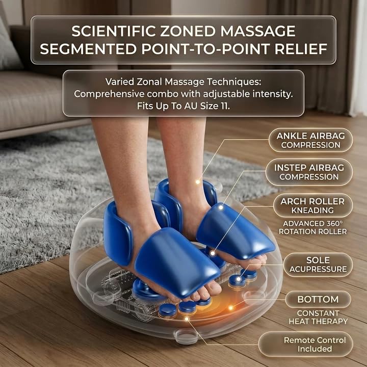 ApexOrigin Electric Foot Spa Massager with 360° Shiatsu Kneading and Heat NEW
