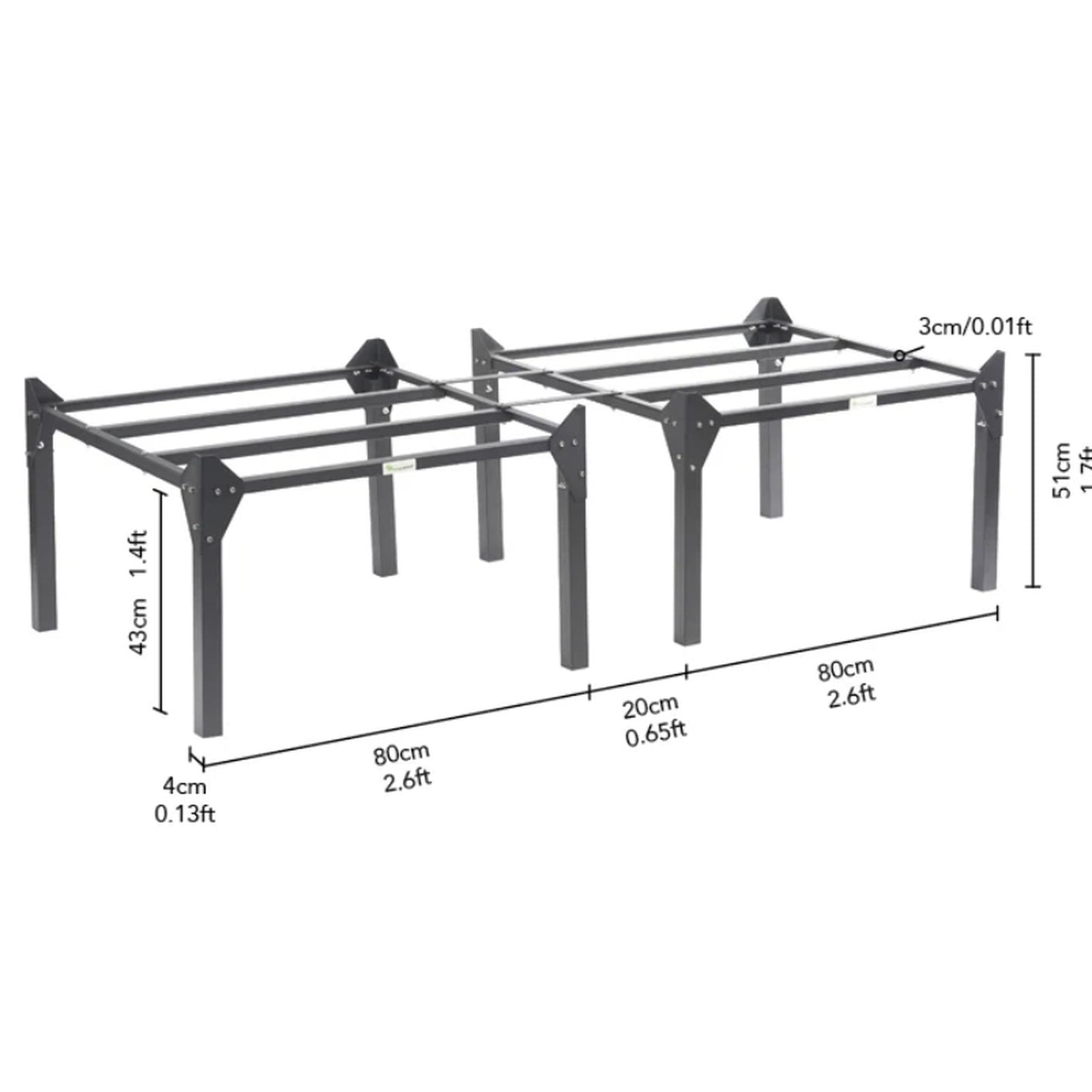 Vegepod Galvanised Steel Raised Garden Bed Planter Stand For Pod 2m x 1m NEW