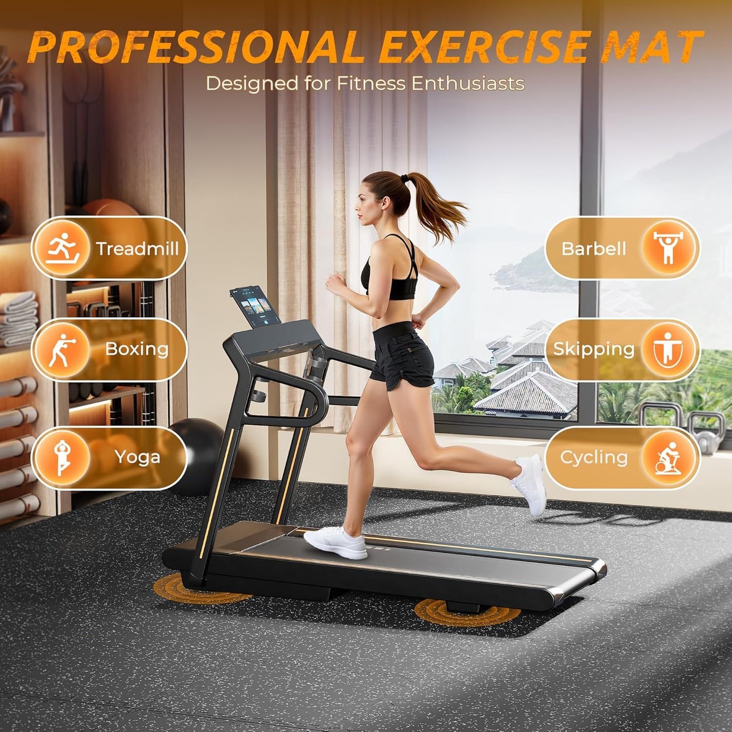 Homodoskey Thick Gym Flooring Tiles 12 Pack 60x60cm Rubber Exercise NEW