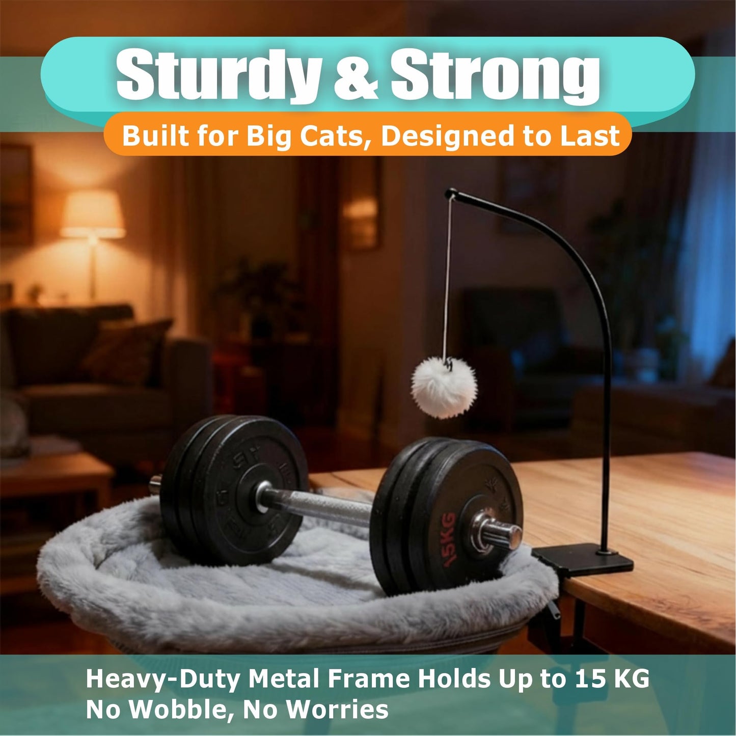 piekeds Cat Beds Desk Bed with Toy Holder Foldable Space-Saving Perch Gray DEMO