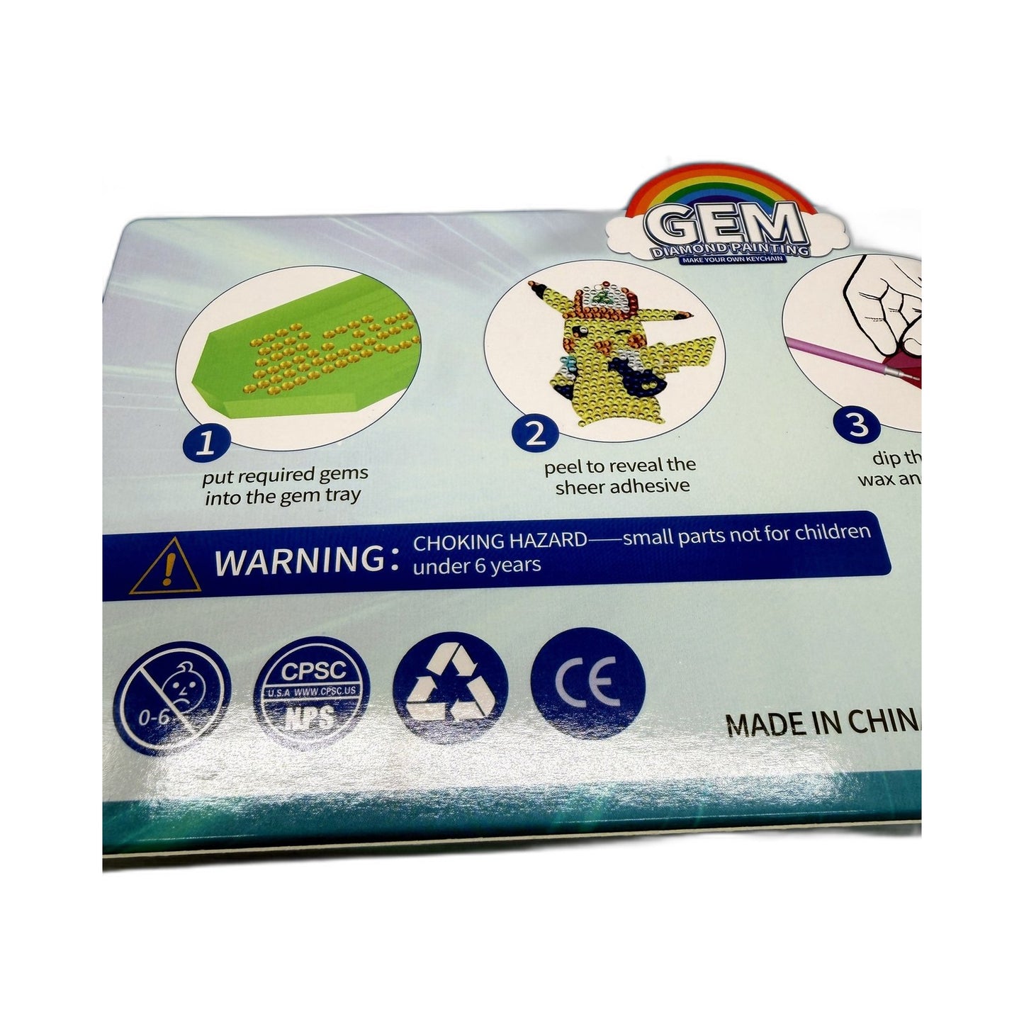 Gem Multicolor Diamond Painting Make Your Own Keychain Kit - DIY Craft NEW