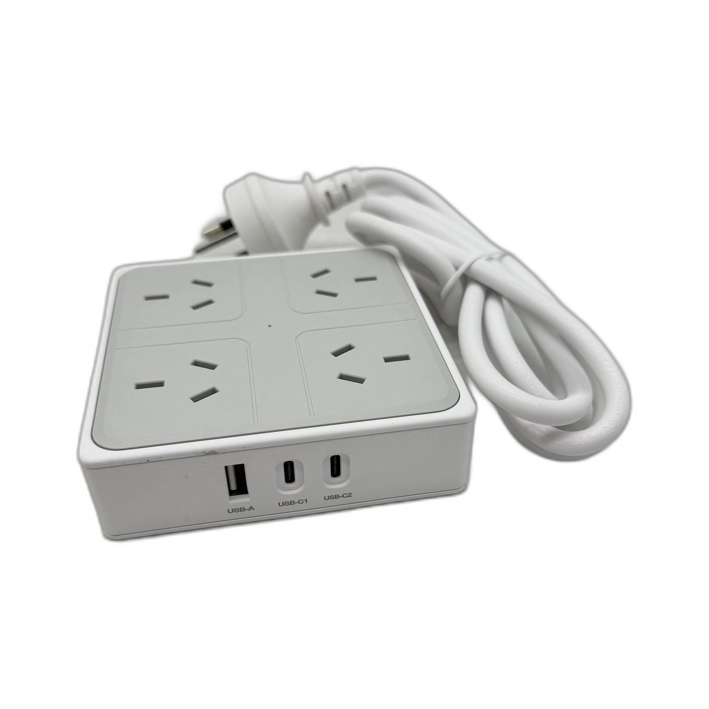 GSX 7 in 1 Power Strip & USB Ports Surge Protector Multi Outlet White/Grey NEW