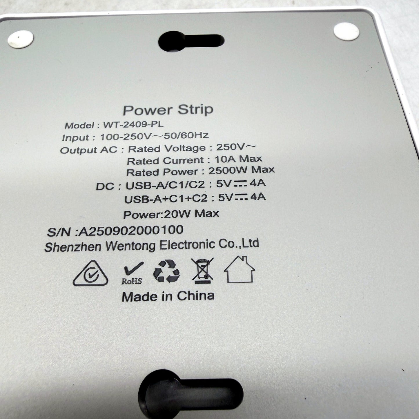 GSX 7 in 1 Power Strip & USB Ports Surge Protector Multi Outlet White/Grey NEW