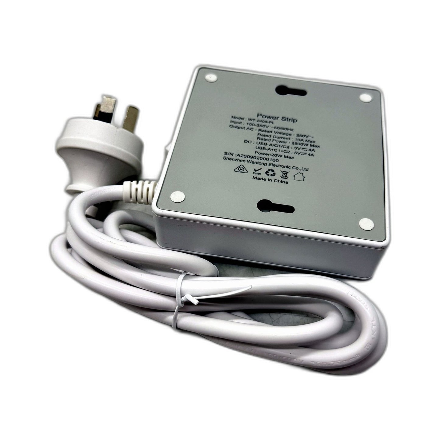 GSX 7 in 1 Power Strip & USB Ports Surge Protector Multi Outlet White/Grey NEW