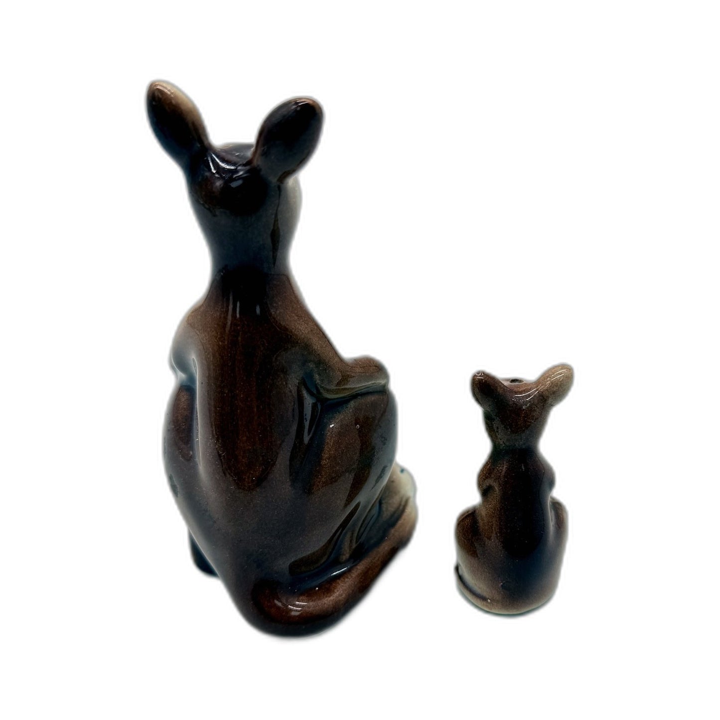 VINTAGE Ceramic Kangaroo Mother Baby Australian Wildlife Salt & Pepper Shakers