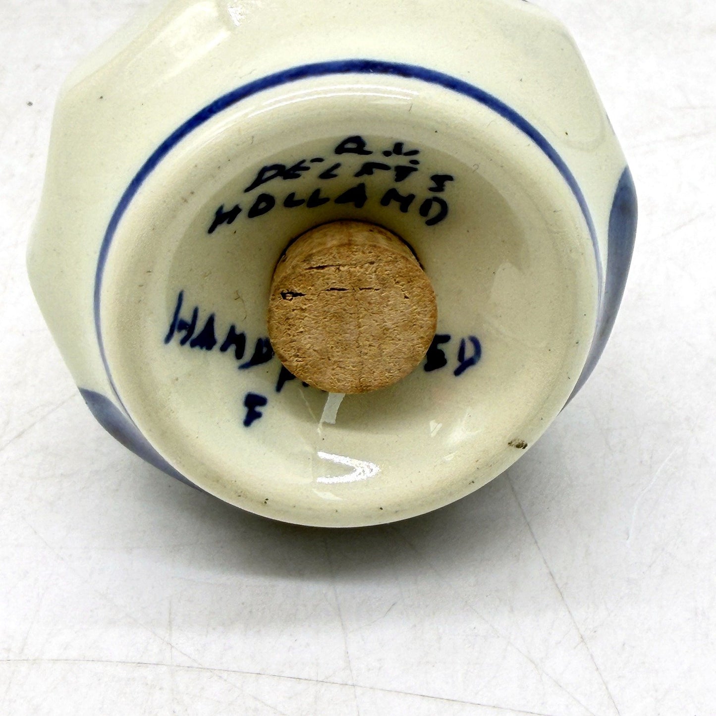 VINTAGE Delft Blue Hand Painted Holland Floral Design Salt Shaker