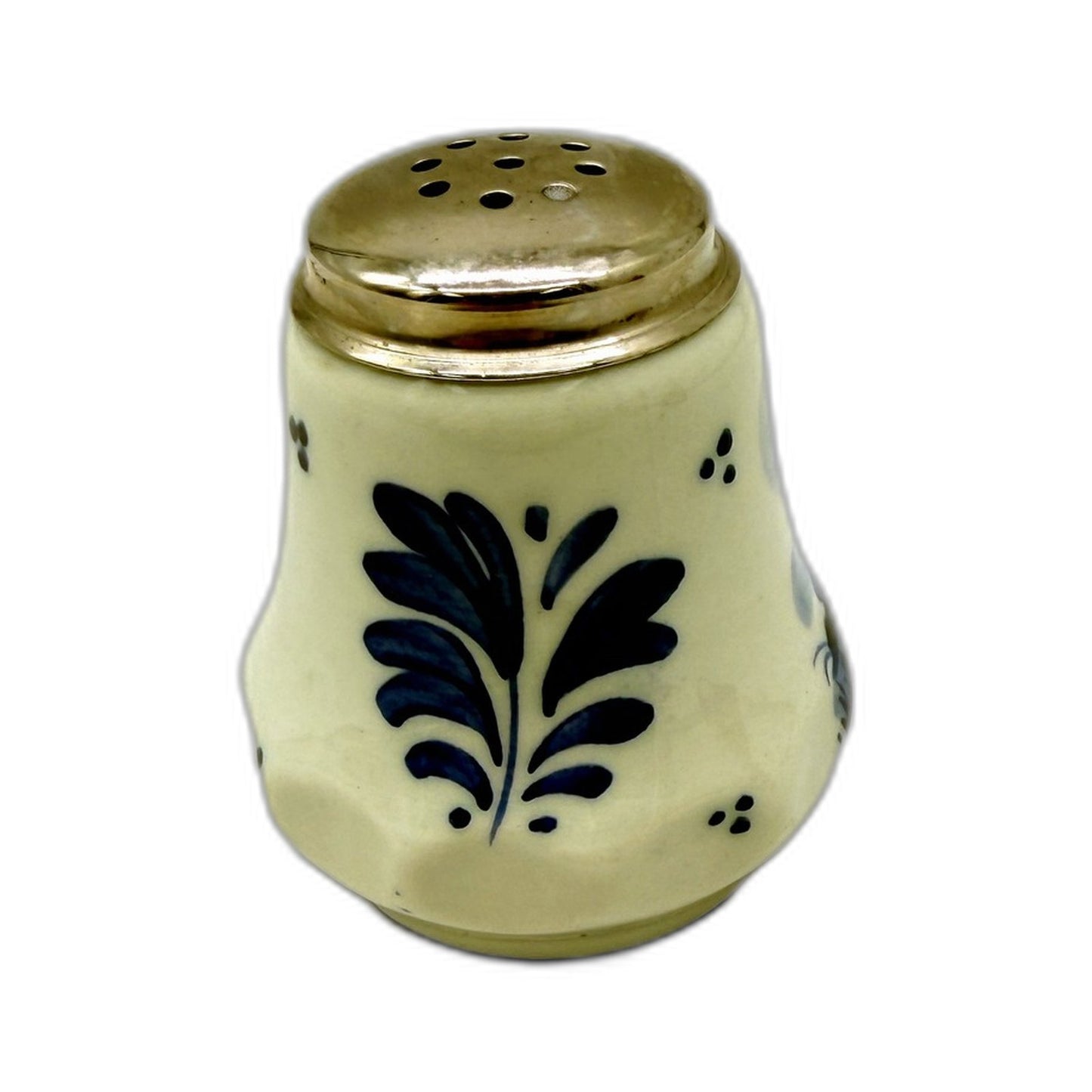 VINTAGE Delft Blue Hand Painted Holland Floral Design Salt Shaker