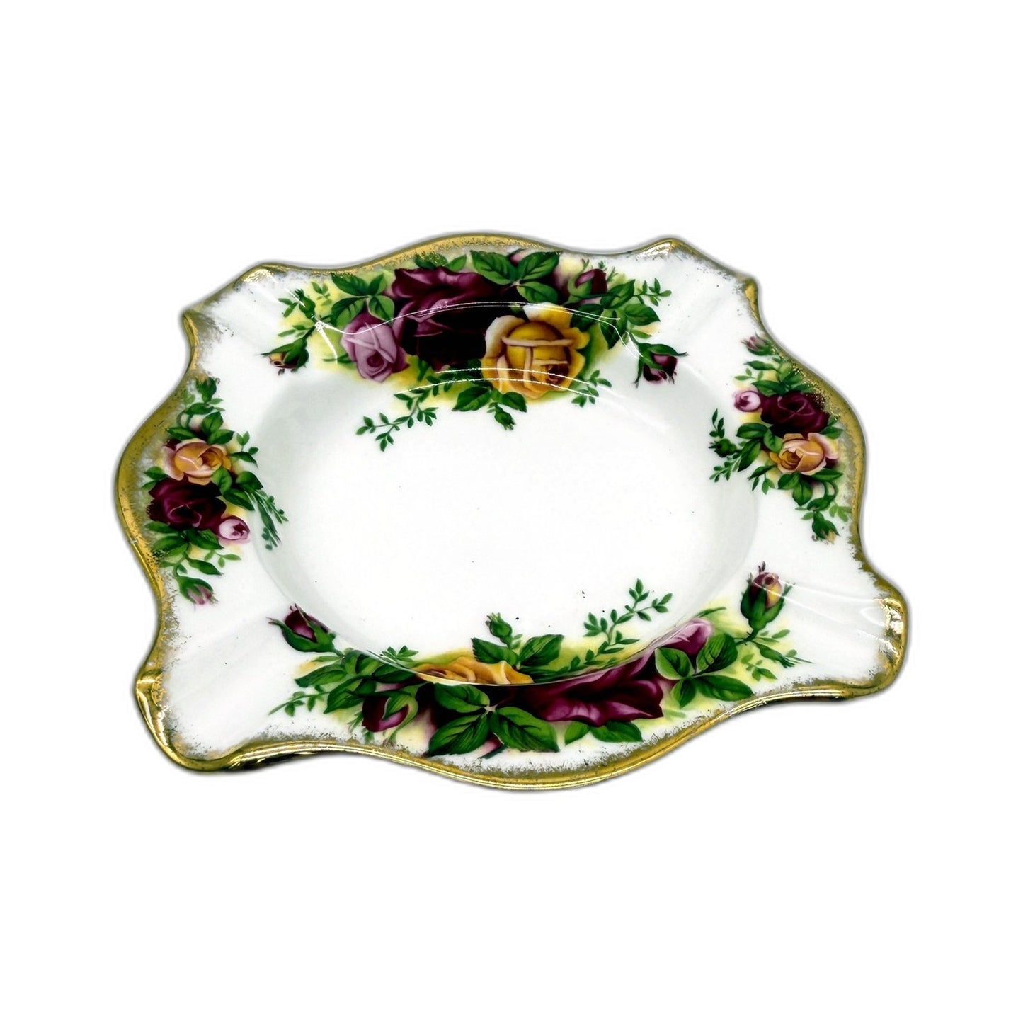 VINTAGE Royal Albert Old Country Roses Floral Bone China Trinket Dish 