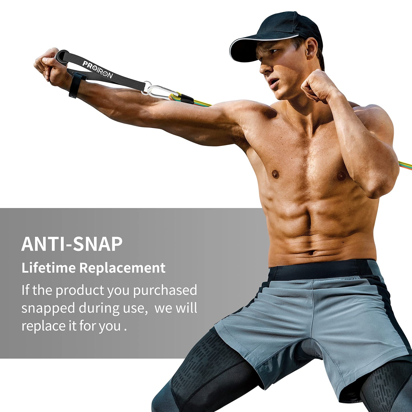 PROIRON Resistance Bands Set 14 Piece Anti-Snap Exercise Workout Multi Color NEW