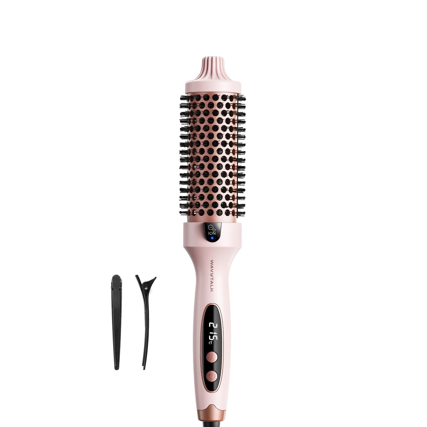 wavytalk Thermal Ionic Round Hot Air Styler Brush for Hair Styling Pink DEMO