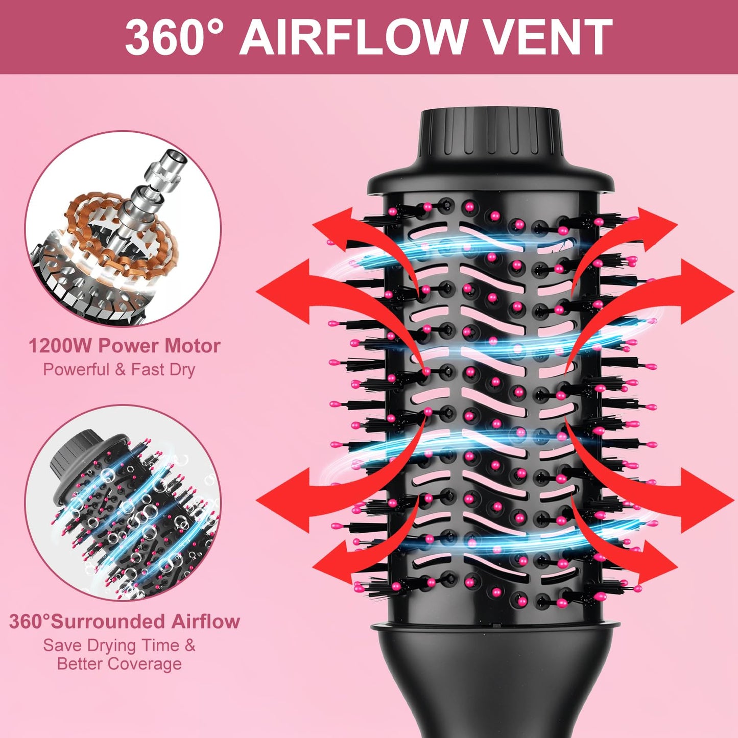 ManKami 4-in-1 Hairbrushes Hair Dryer Brush Styler for Smooth, Voluminous NEW