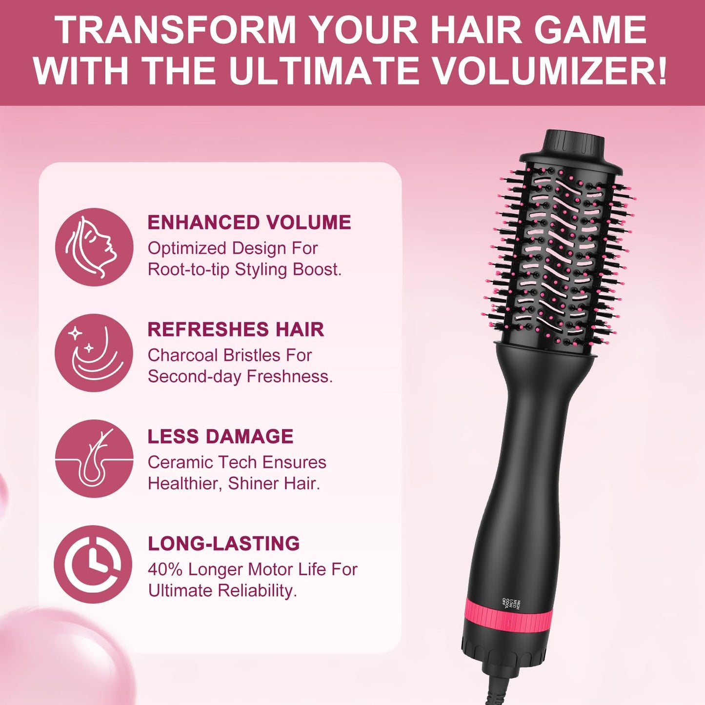 ManKami 4-in-1 Hairbrushes Hair Dryer Brush Styler for Smooth, Voluminous NEW