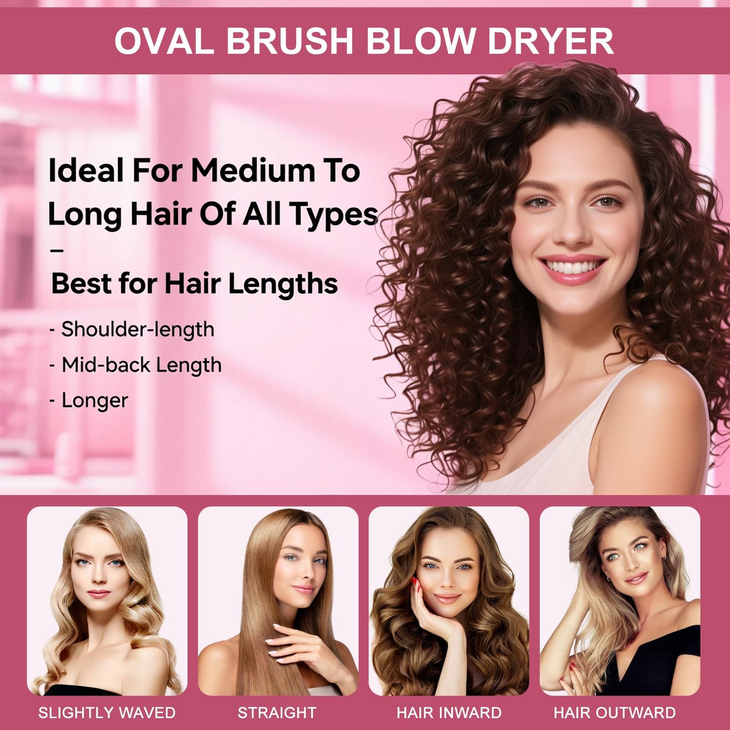 ManKami 4-in-1 Hairbrushes Hair Dryer Brush Styler for Smooth, Voluminous NEW