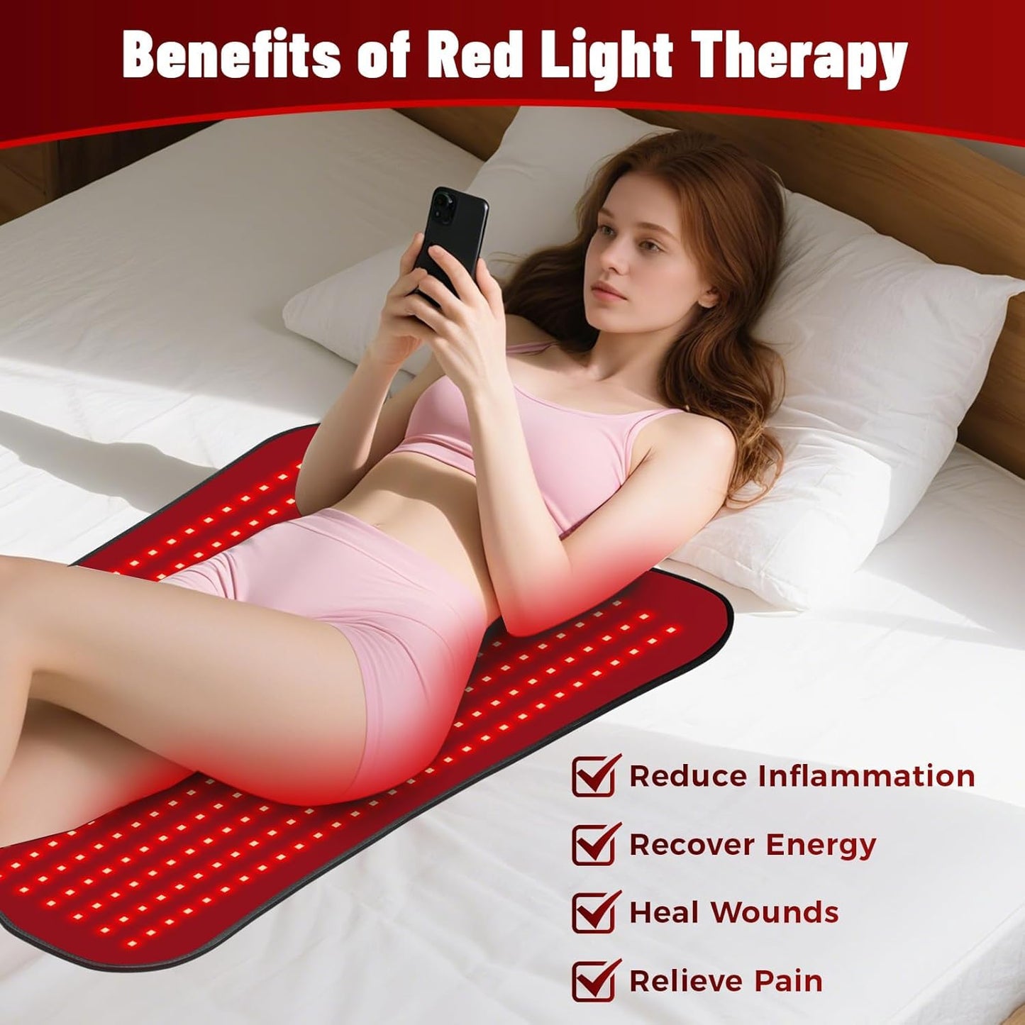 Valdera Light Therapy Red Blanket with 325 LEDs for Small Spaces - NEW