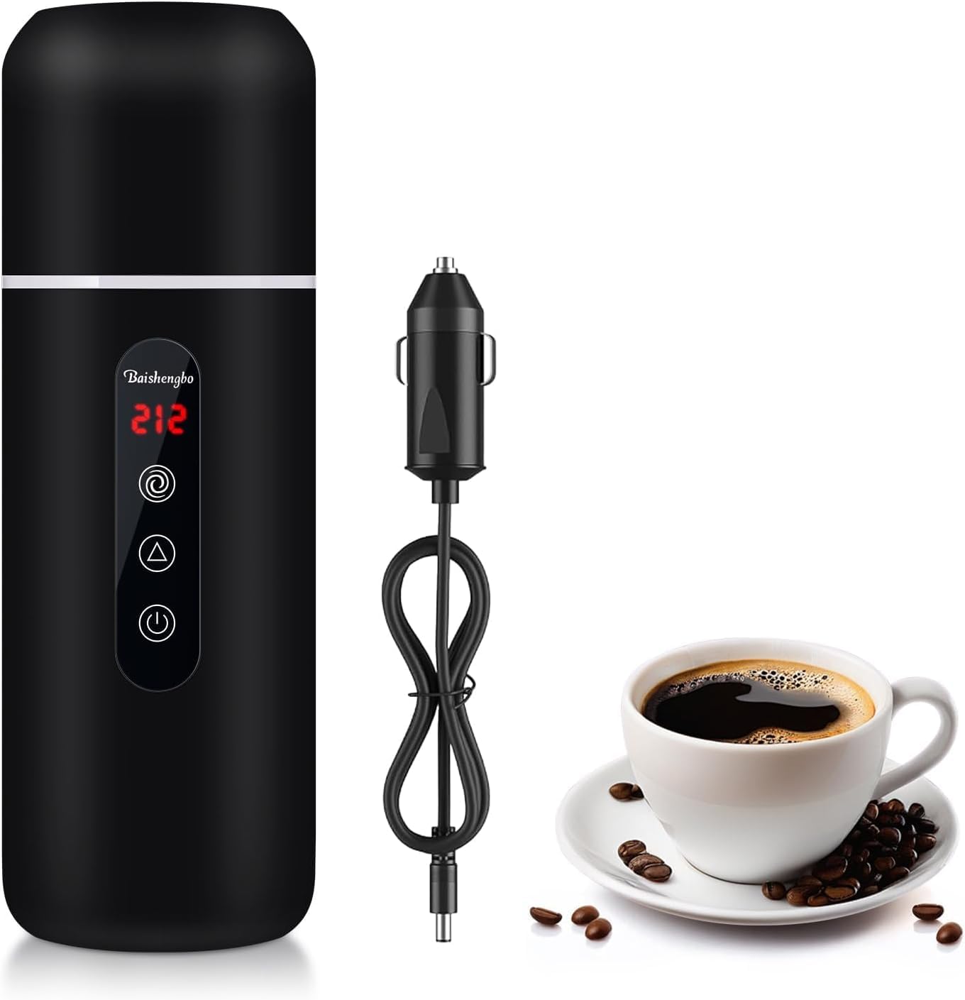 HaaLii-FY 420ML Electric Travel Water Boiler with Stirring, Black Portable DEMO