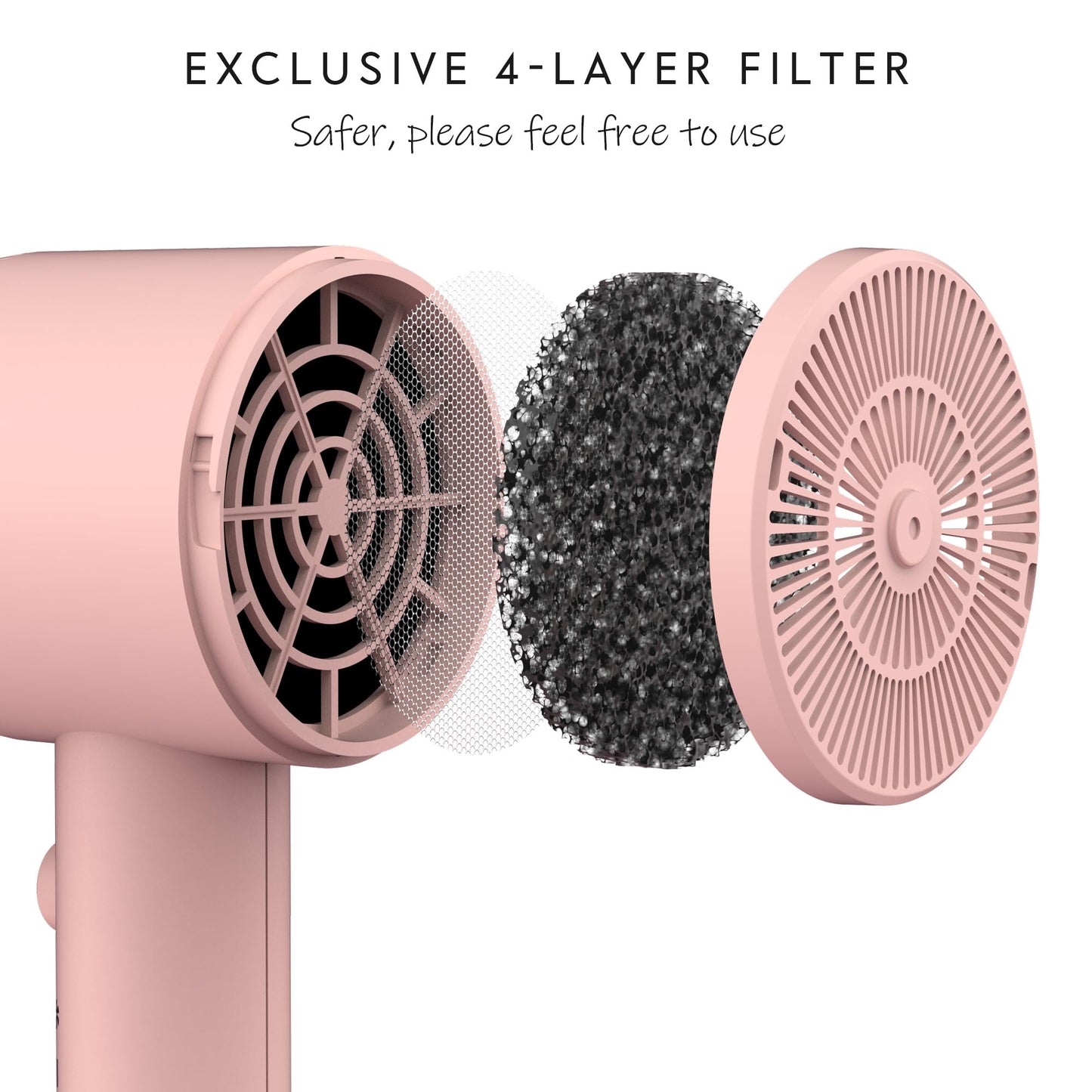 Aina Advanced Ionic Hair Dryer with Diffuser, Babe Pink, Salon-Quality DEMO
