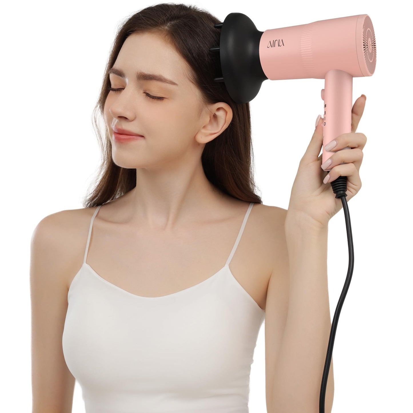 Aina Advanced Ionic Hair Dryer with Diffuser, Babe Pink, Salon-Quality DEMO