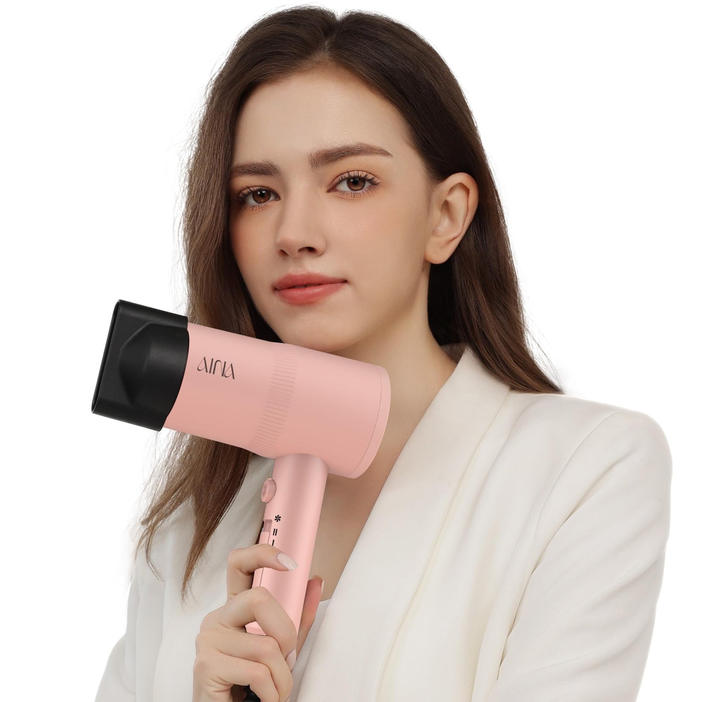 Aina Advanced Ionic Hair Dryer with Diffuser, Babe Pink, Salon-Quality DEMO