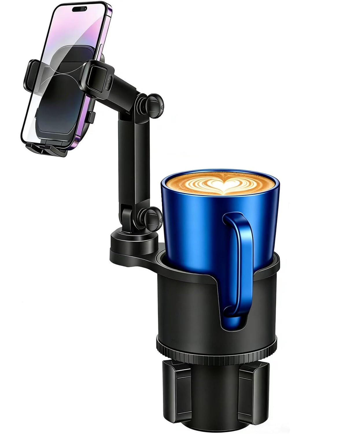 Easkkty 360° Adjustable Car Phone Mount Holder for Drinks Cups in Black NEW