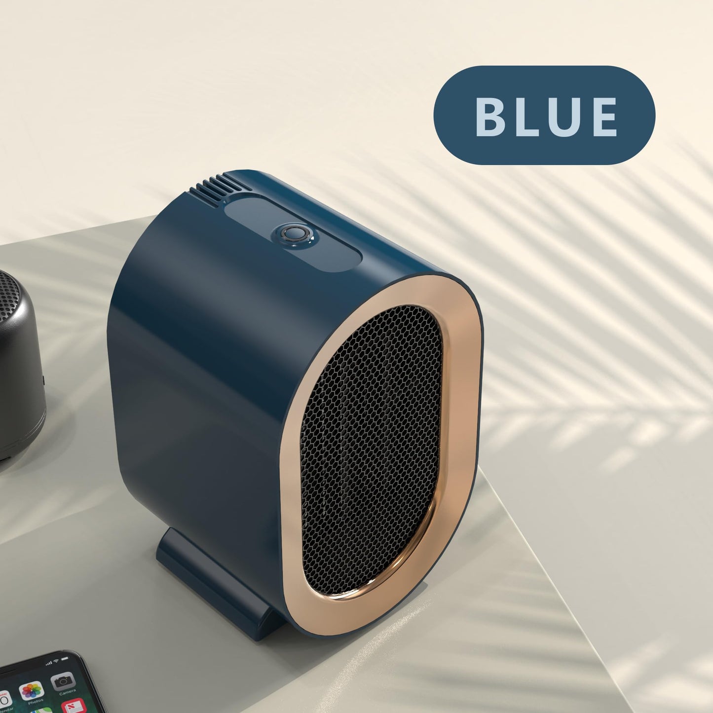 JYJOJO Portable Electric Heater Ceramic Technology Fast Quiet Heating Blue NEW