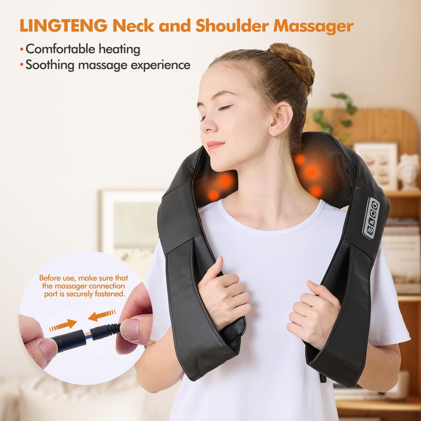 AERLANG Neck Back Massager with Heat Deep Tissue Shiatsu Kneading Electric DEMO