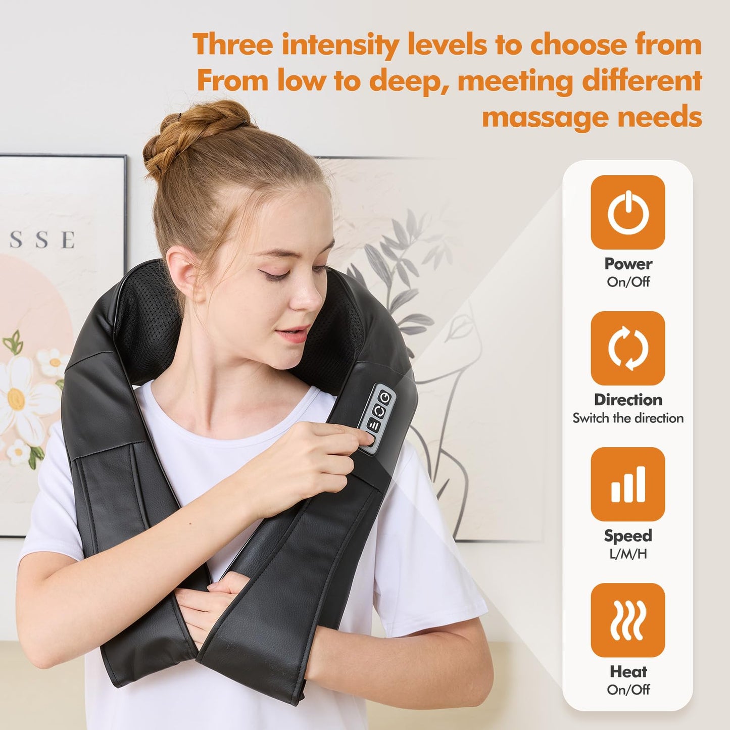 AERLANG Neck Back Massager with Heat Deep Tissue Shiatsu Kneading Electric DEMO
