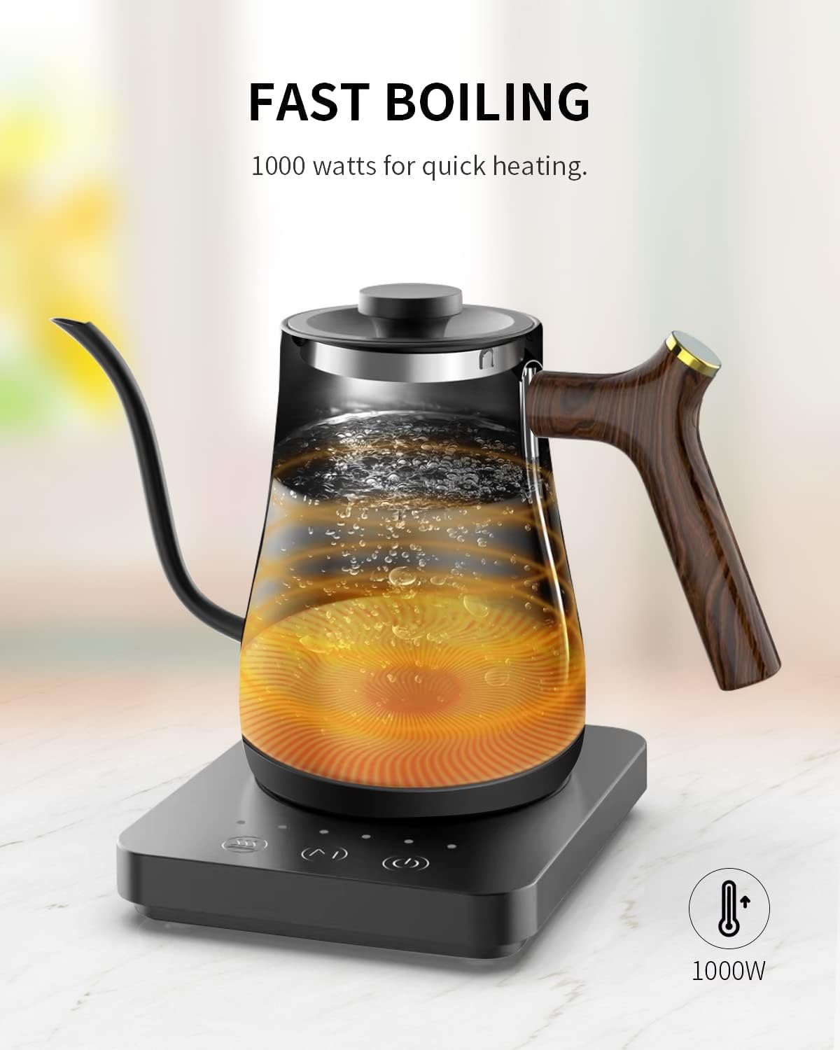 YEWEN 0.8L Stainless Steel Electric Gooseneck Kettle Smart Coffee Maker NEW