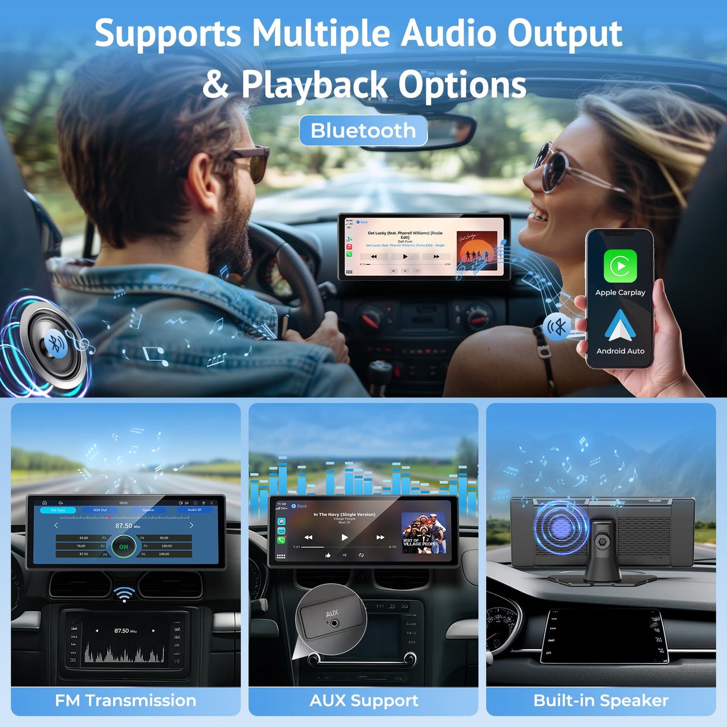 Wonsidary Wireless/Wired Carplay Screen Android Auto Mirror for Car DEMO