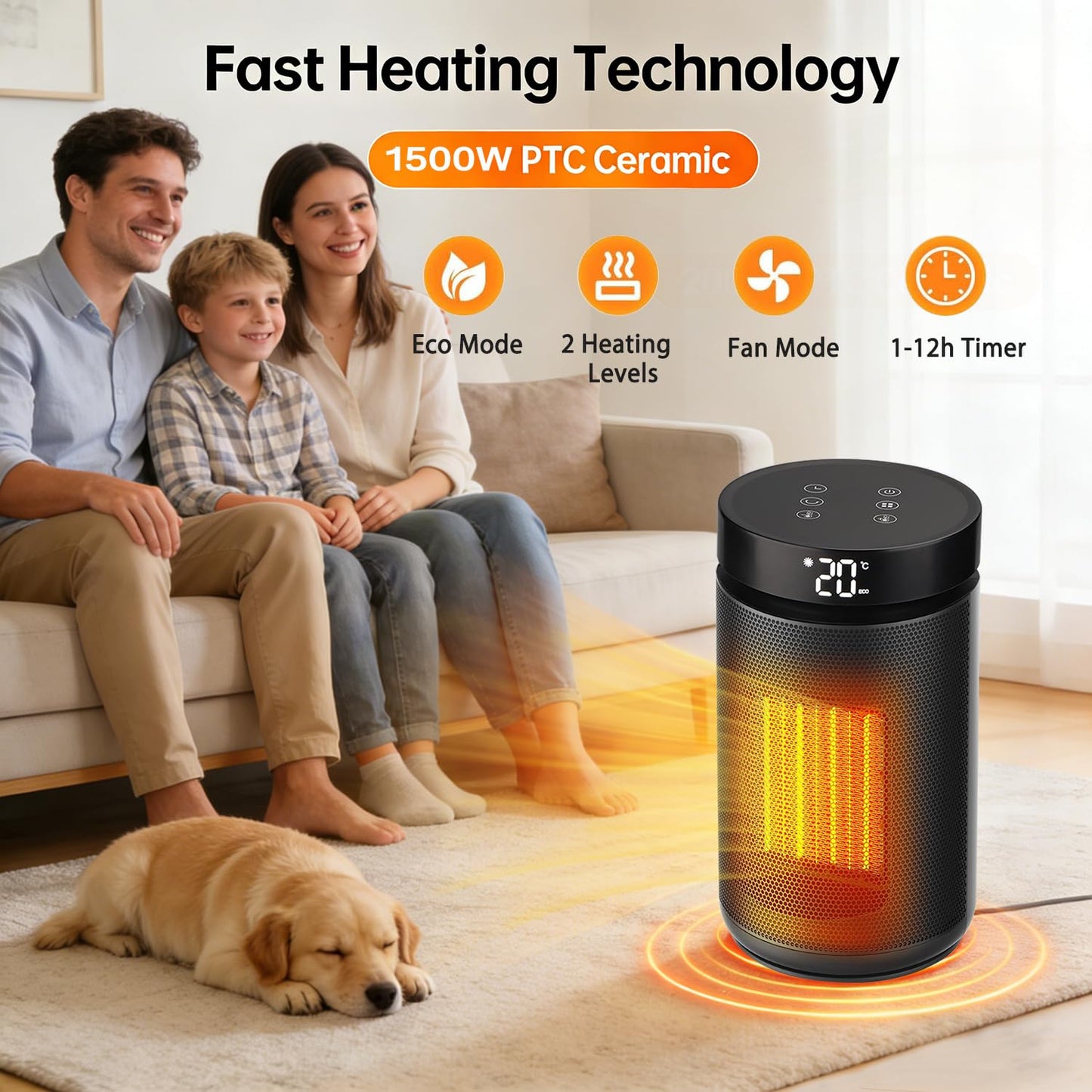 Yaberry Grove Heating Portable Electric Space Heater with Thermostat and DEMO