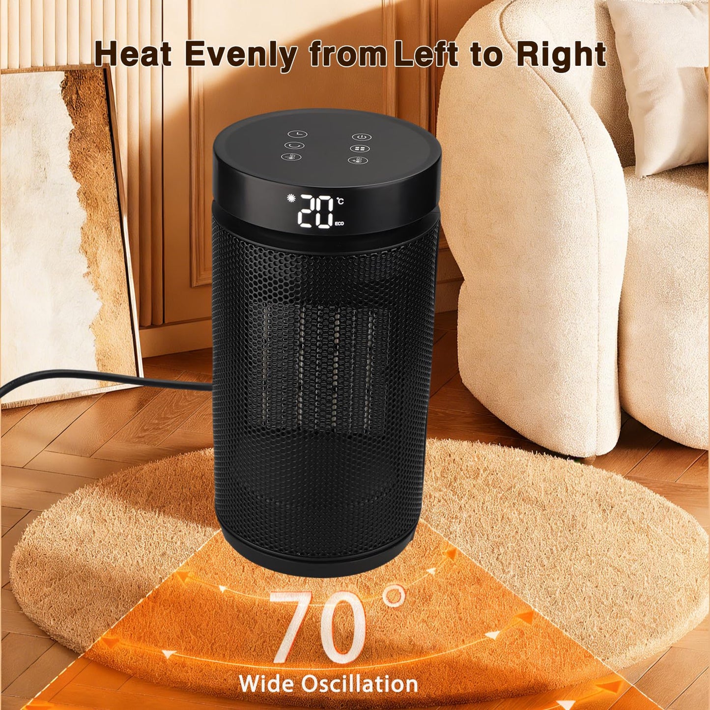 Yaberry Grove Heating Portable Electric Space Heater with Thermostat and DEMO