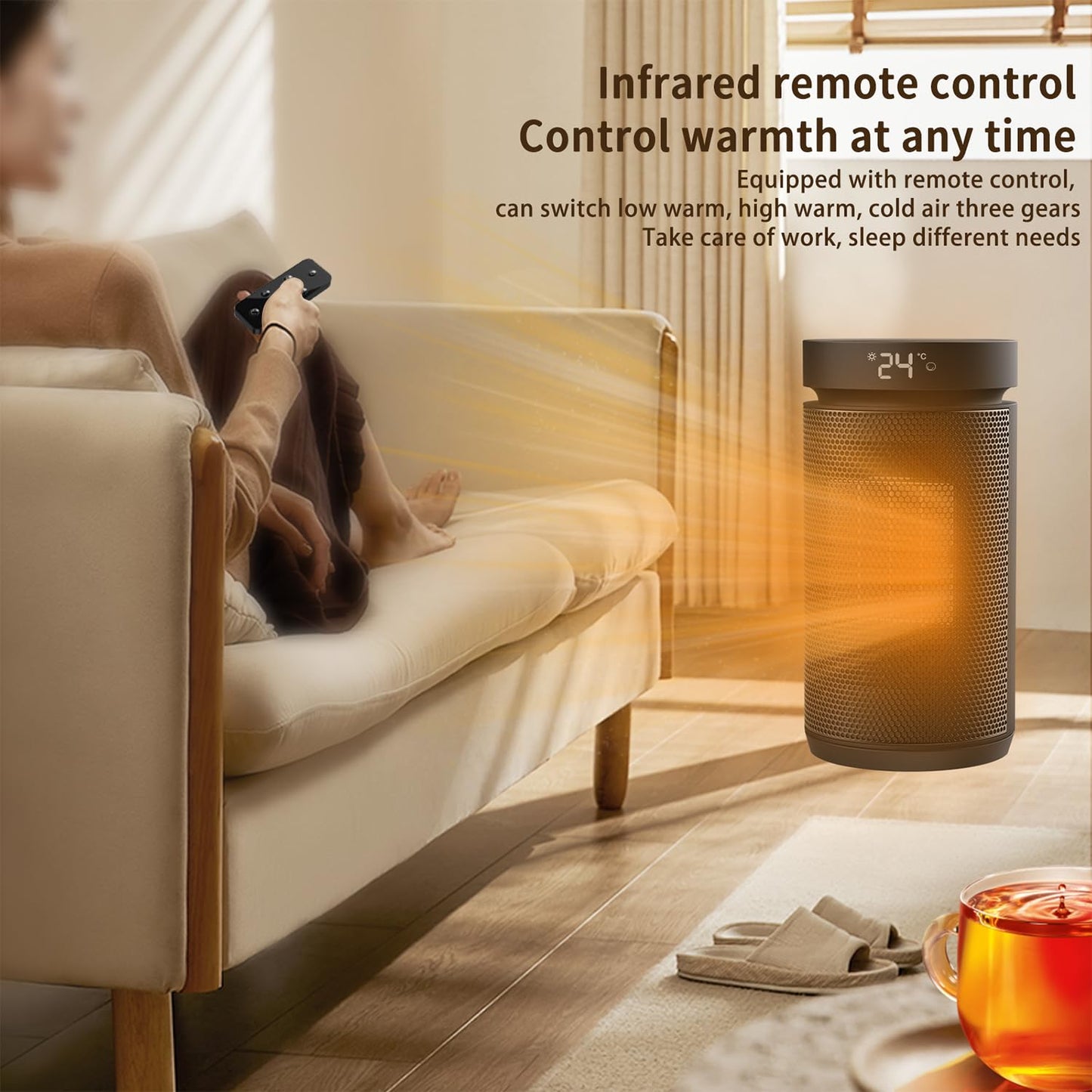 Yaberry Grove Heating Portable Electric Space Heater with Thermostat and DEMO