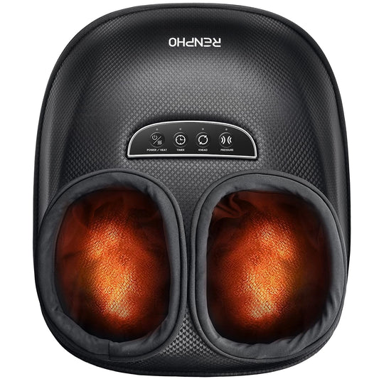 RENPHO Electric Foot Spa Massager with Heat Shiatsu Kneading Massage Black NEW