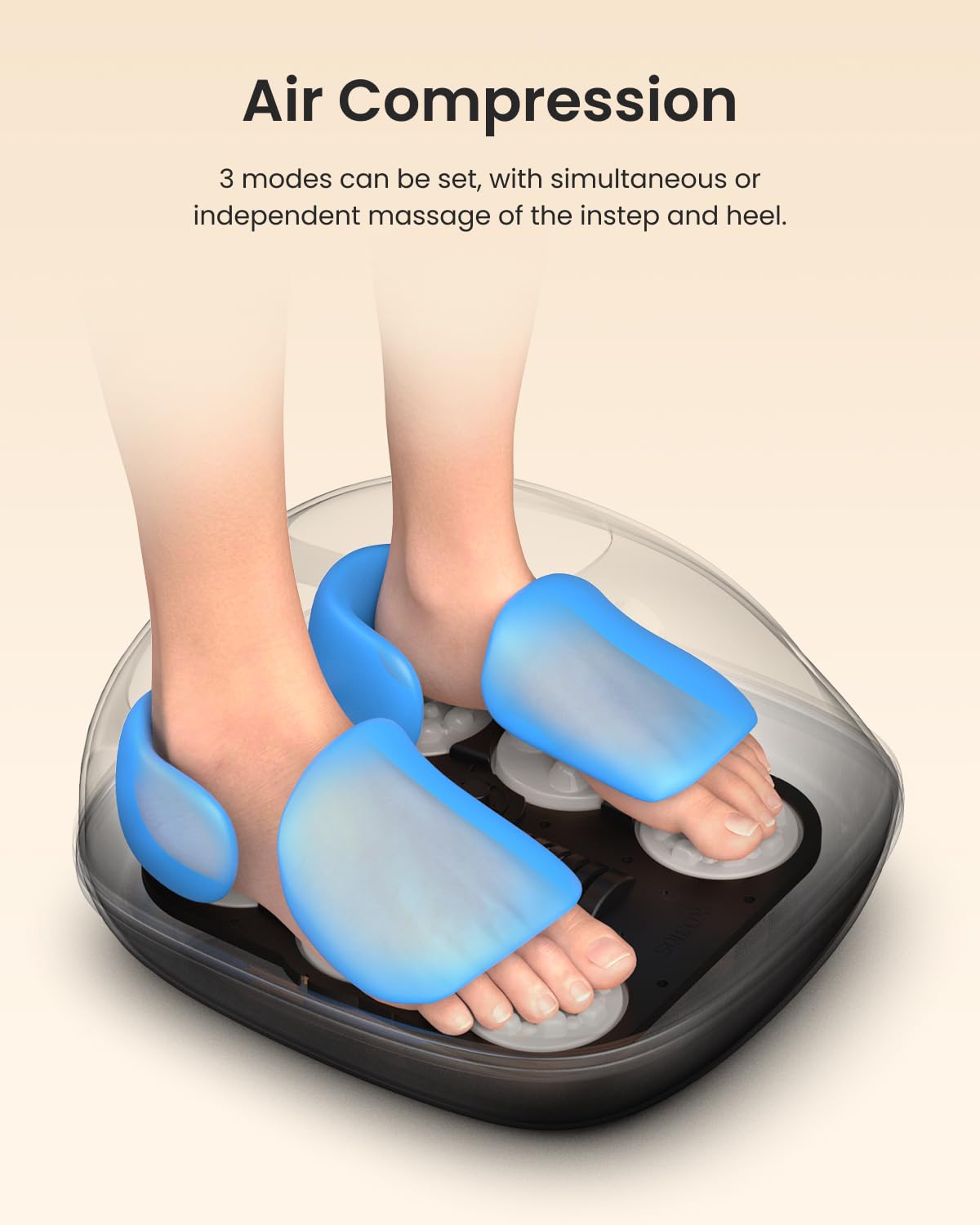RENPHO Electric Foot Spa Massager with Heat Shiatsu Kneading Massage Black NEW