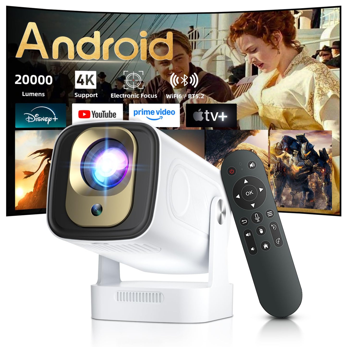 Salange 4K Projectors 1080P Full HD Projector 20000LM Brightness Auto Focus NEW