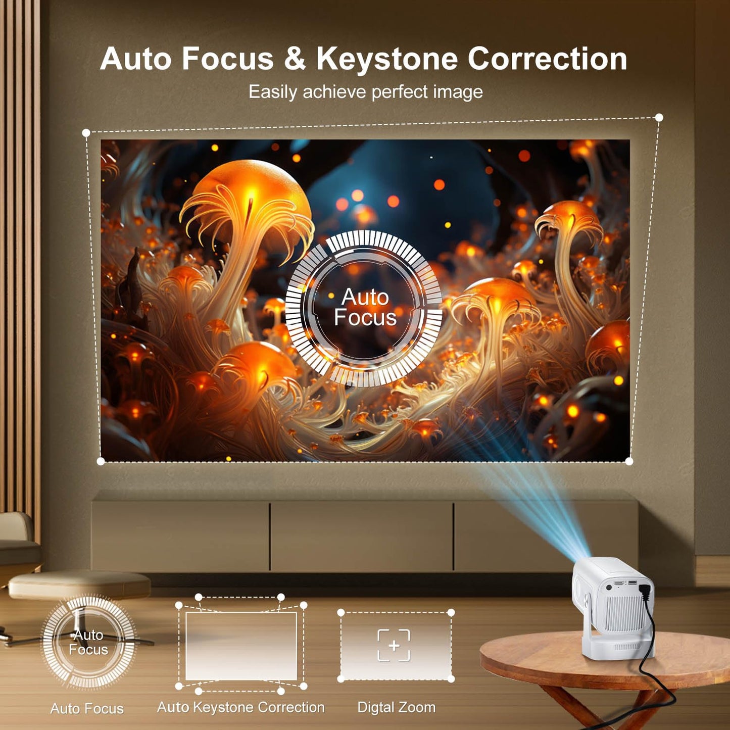 Salange 4K Projectors 1080P Full HD Projector 20000LM Brightness Auto Focus NEW