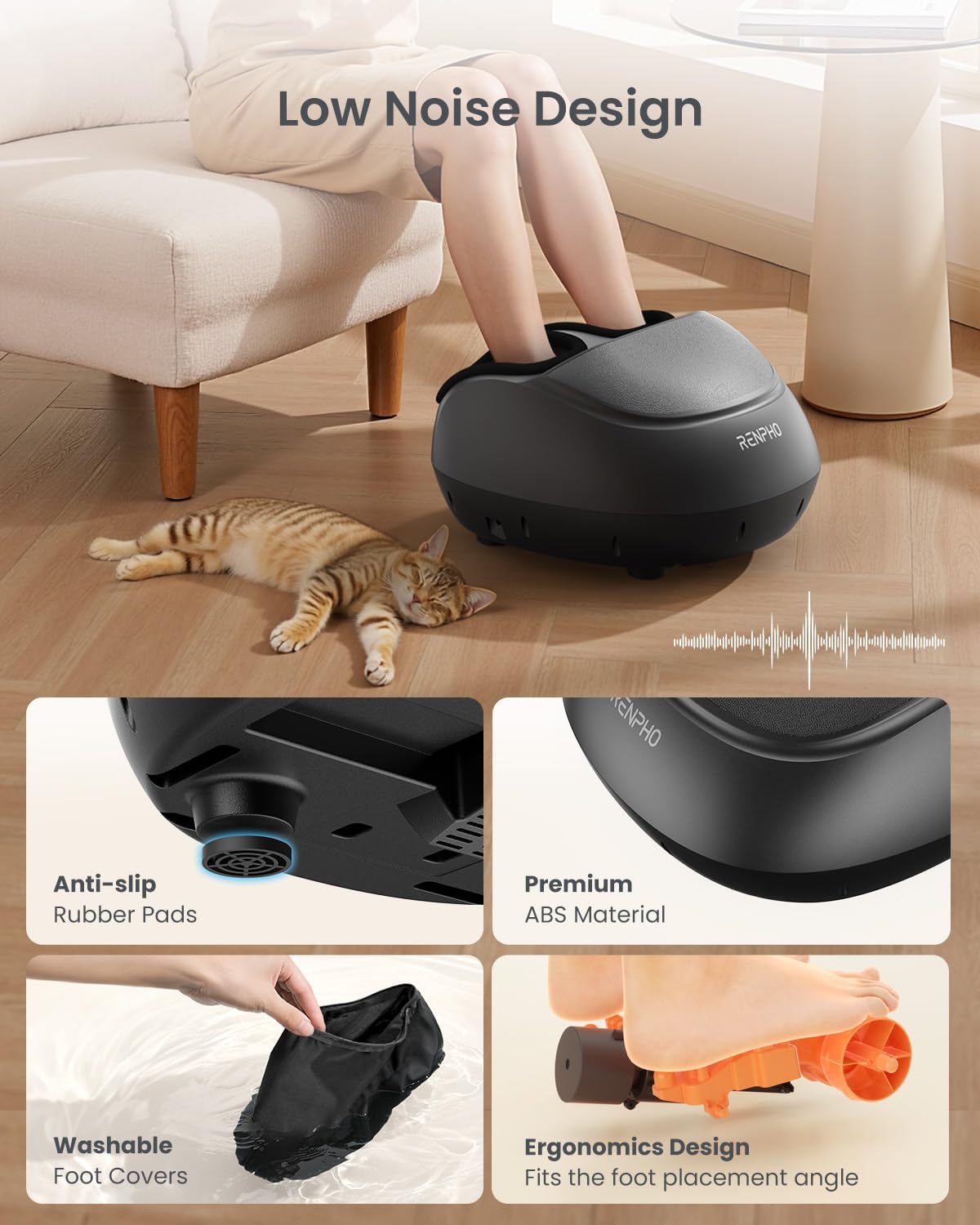 RENPHO Shiatsu Foot Massager Machine with Heat, Deep Kneading & Air NEW