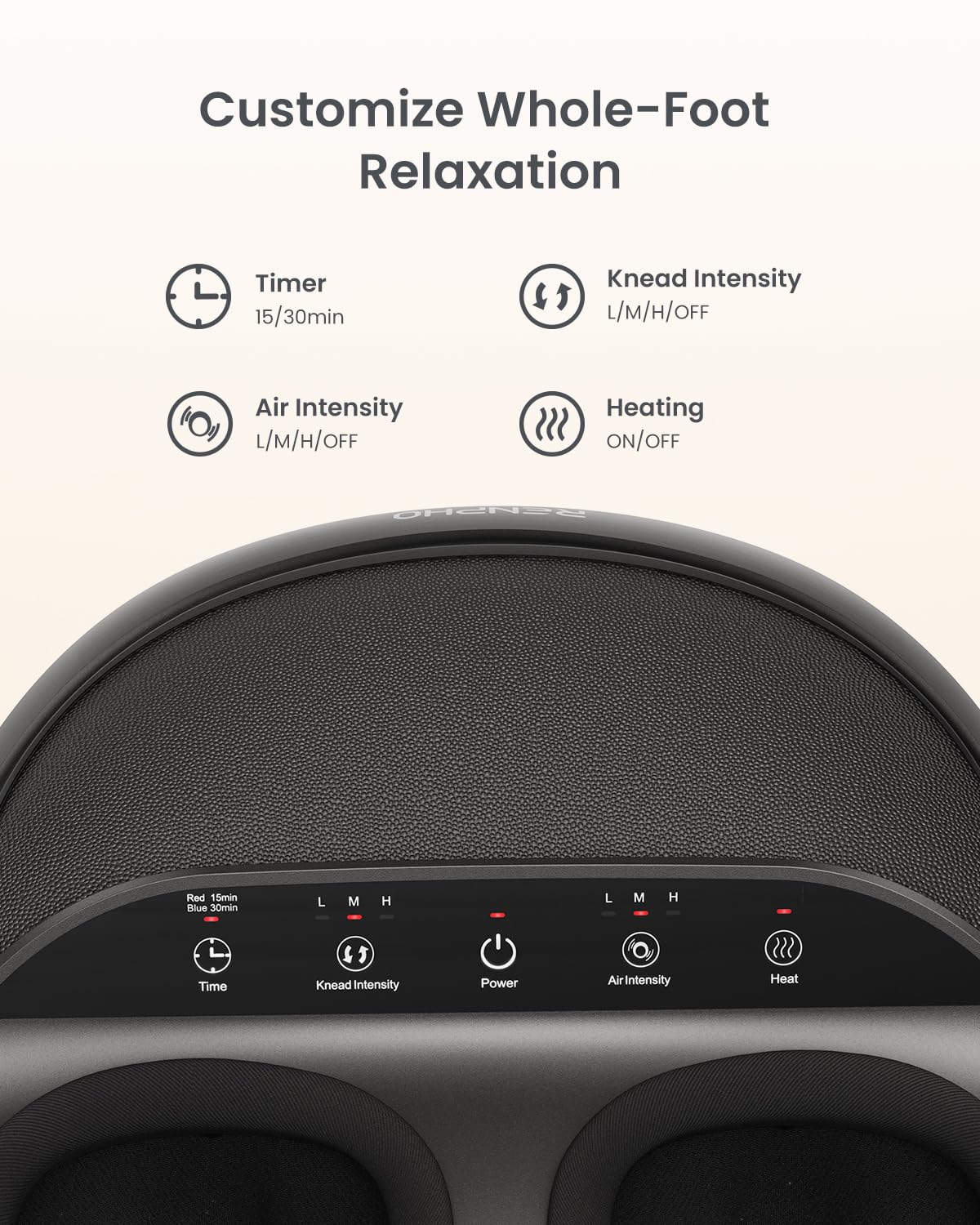 RENPHO Shiatsu Foot Massager Machine with Heat, Deep Kneading & Air NEW