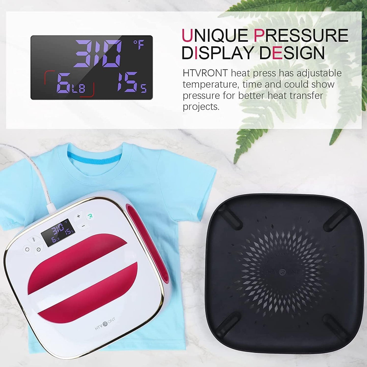 HTVRONT 10x10 Iron-On Transfers Portable Heat Press Machine for T-Shirt DEMO