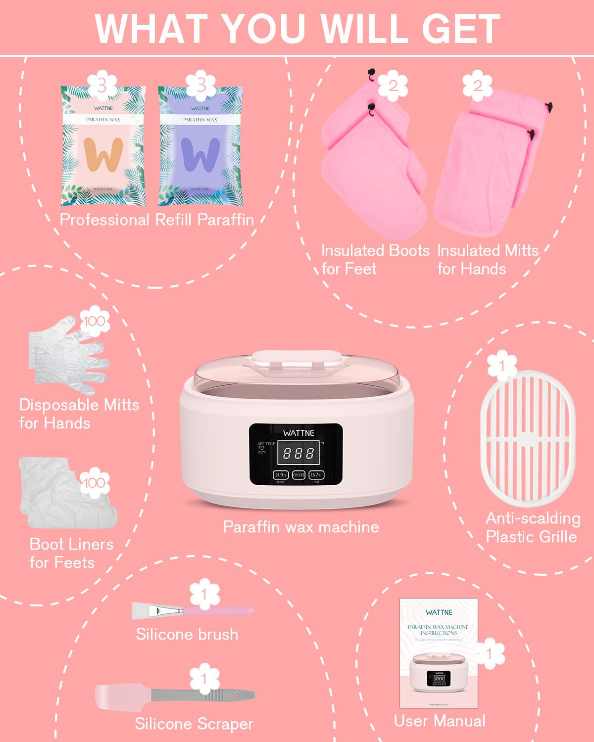 Wattne Paraffin Wax Warmer Machine for Hands & Feet Care NEW