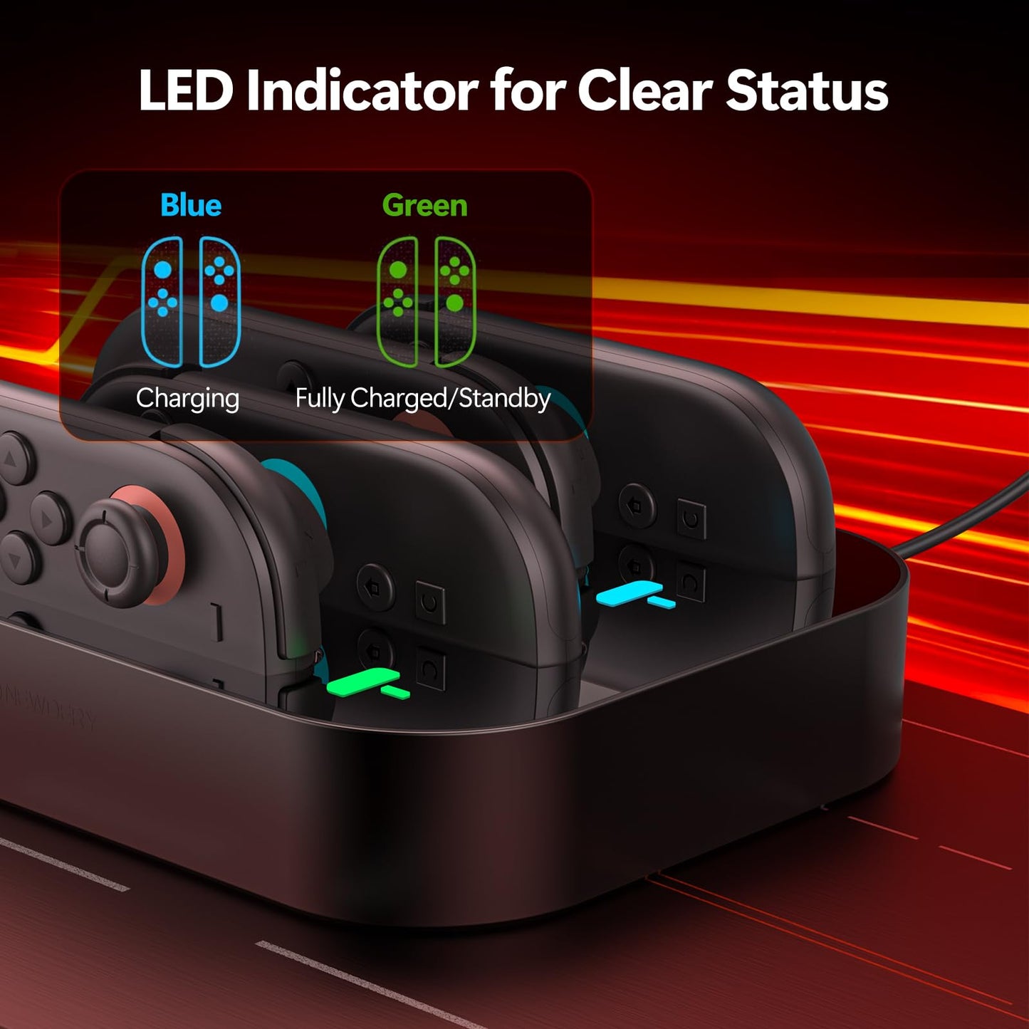 GagaKing 4-in-1 Accessories Controller Charging Dock for Nintendo Switch NEW