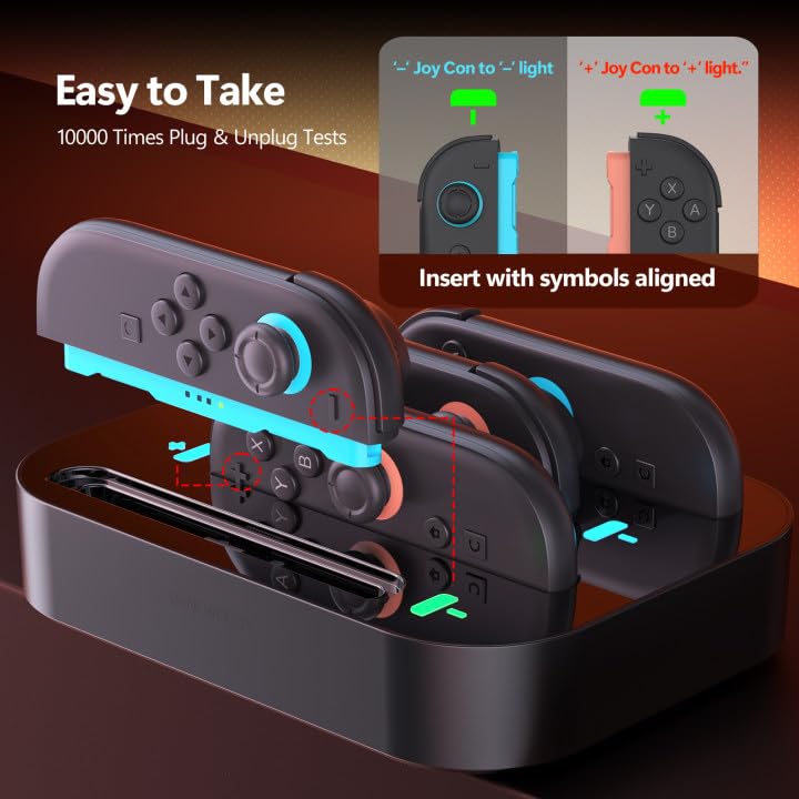 GagaKing 4-in-1 Accessories Controller Charging Dock for Nintendo Switch NEW