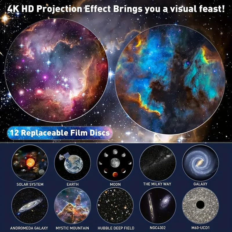 Bargainpop Galaxy Night Light 4K 360 Degree Rotating Projector Black NEW