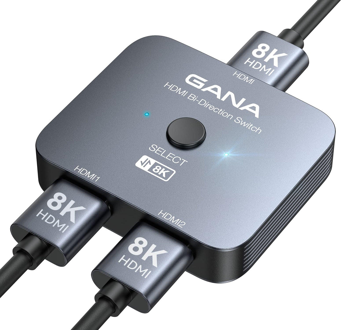 GANA 8K Selector Boxes HDMI 2.1 Switcher Splitter 2 in 1 Out Supports NEW