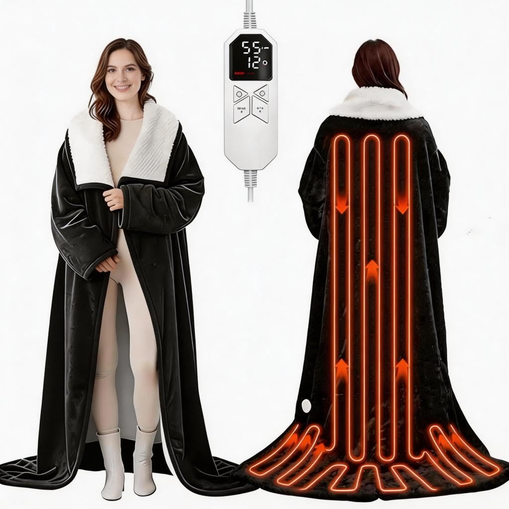 GloExo Portable Electric Heated Blanket with Sleeves and Foot Covers DEMO