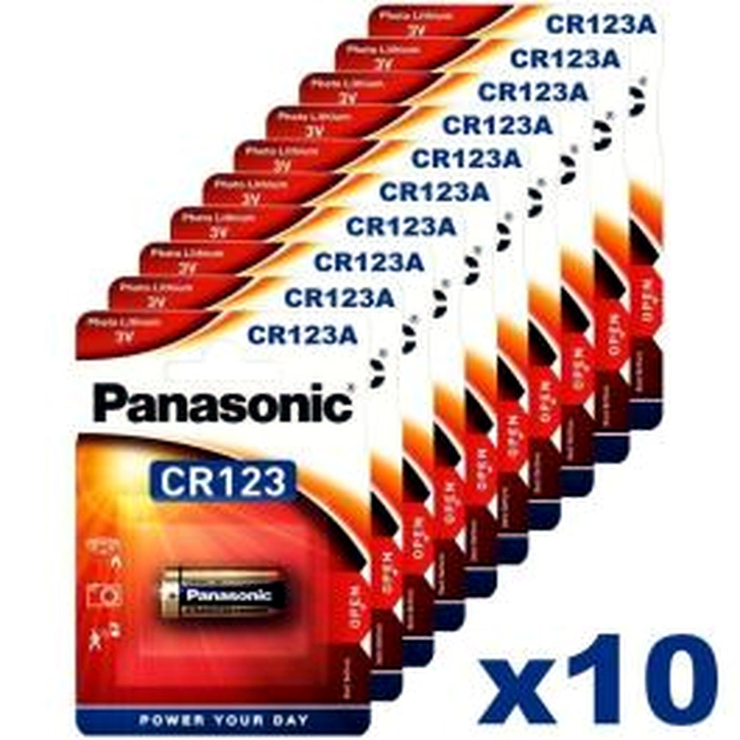 Panasonic CR123 Cameras & Devices Photo Lithium 3V Batteries 10 Pack NEW