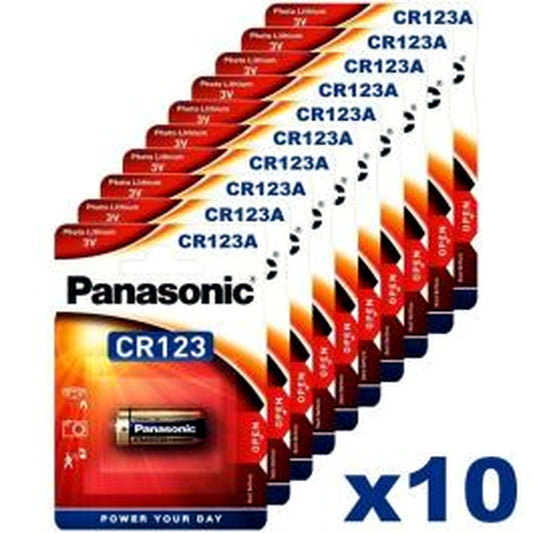 Panasonic CR123 Cameras & Devices Photo Lithium 3V Batteries 10 Pack NEW
