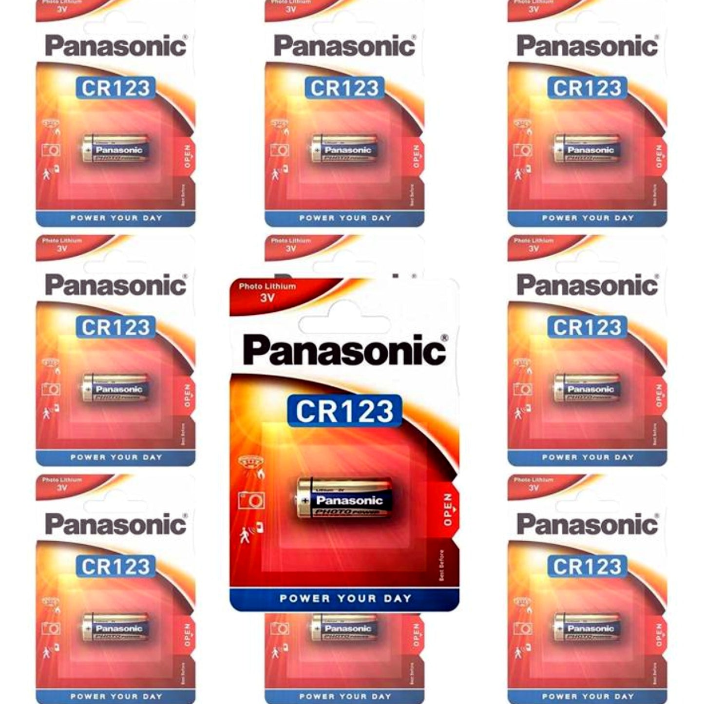 Panasonic CR123 Cameras & Devices Photo Lithium 3V Batteries 10 Pack NEW