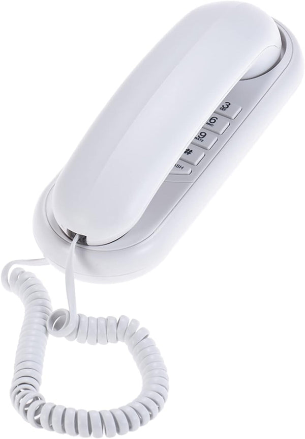 Domary Portable Corded Telephone Wall Mountable Pause Redial Flash Base NEW
