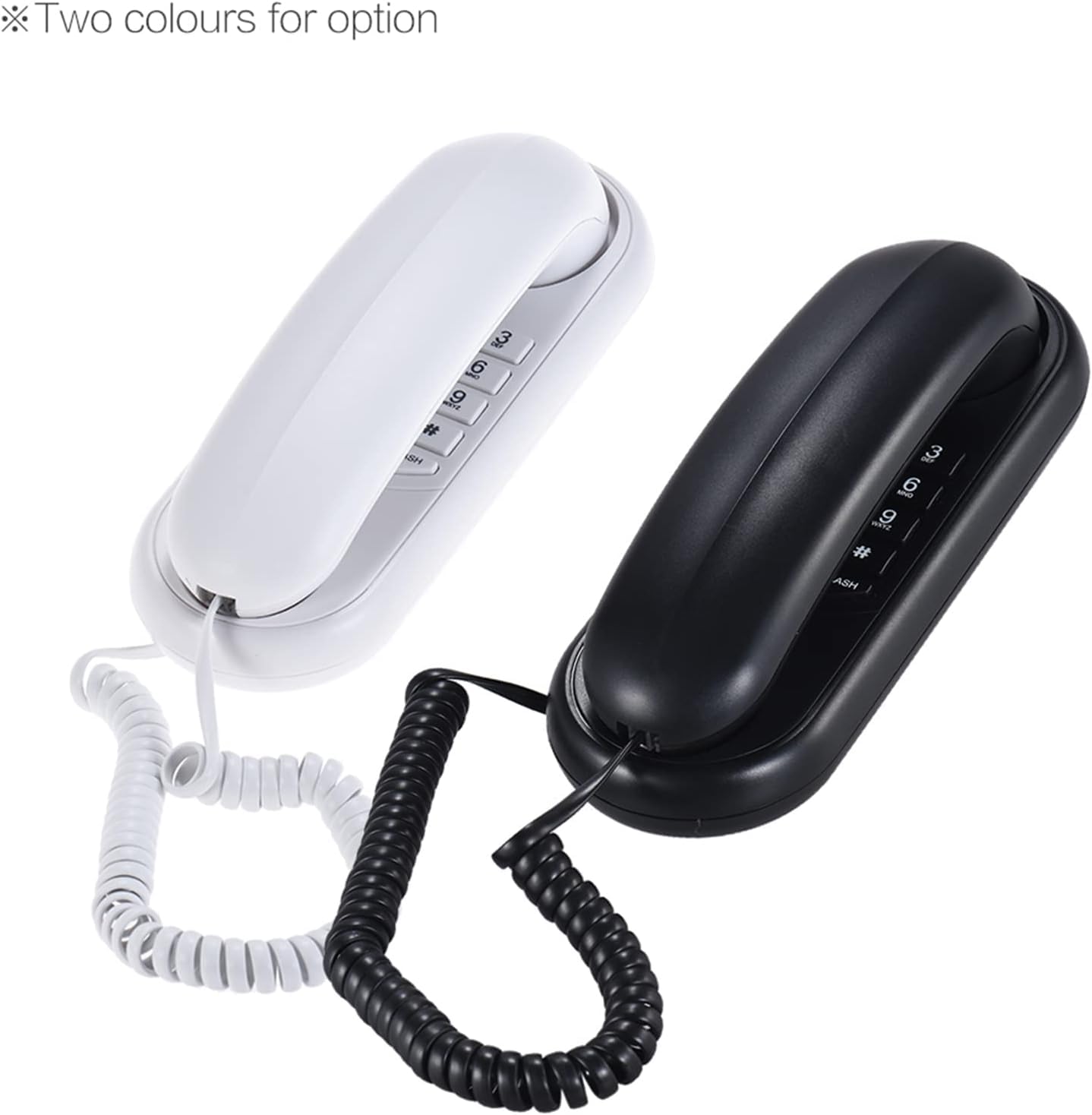 Domary Portable Corded Telephone Wall Mountable Pause Redial Flash Base NEW
